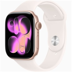Apple Watch S11 GPS-es (46mm) rózsaarany alumínium tok, lágy rózsaszín S/M sportszíjas okosóra