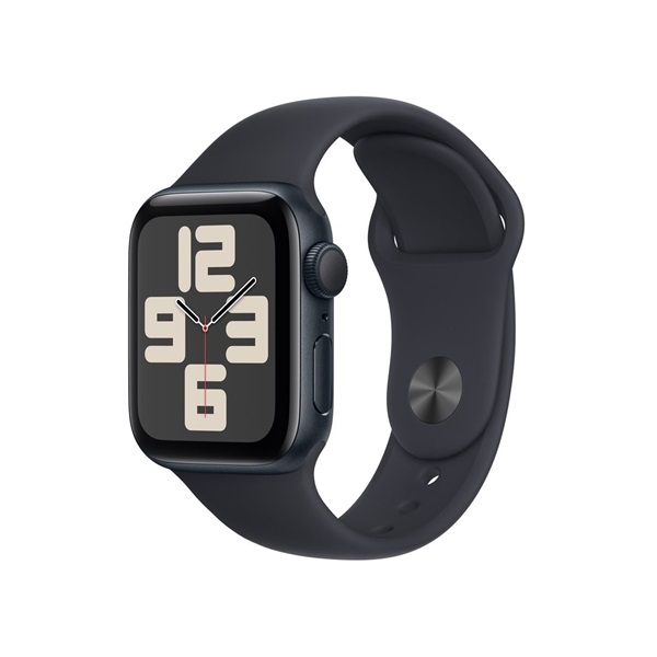 Apple Watch SE2 v2 GPS (40mm) éjfekete alumínium tok , éjfekete sport szíj (M/L) okosóra (Újszerű)