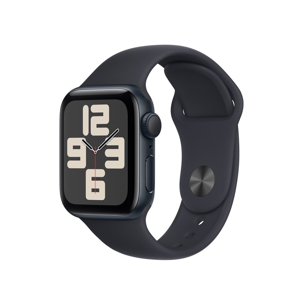Apple Watch SE2 v2 GPS (40mm) éjfekete alumínium tok , éjfekete sport szíj (M/L) okosóra (Újszerű)