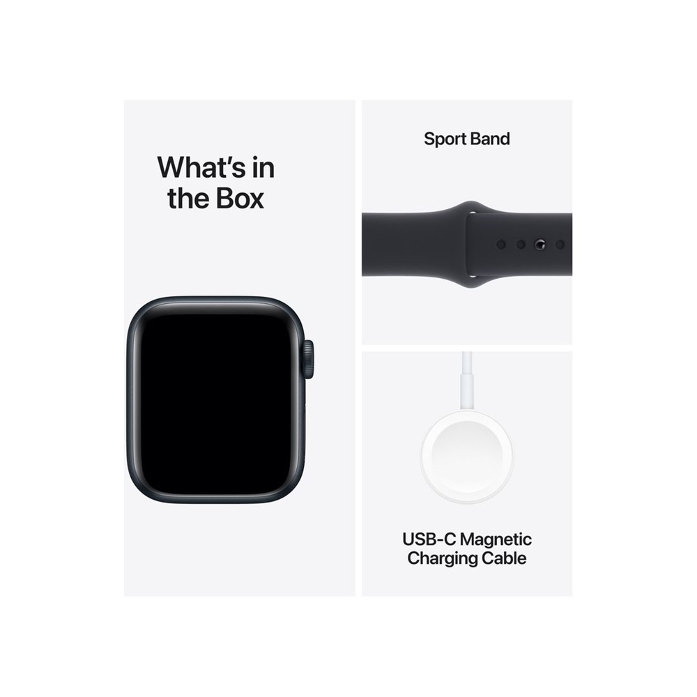 Apple Watch SE2 v2 GPS (40mm) éjfekete alumínium tok , éjfekete sport szíj (M/L) okosóra (Újszerű)