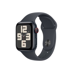 Apple Watch SE2 v3 Cellular (40mm) éjfekete alumínium tok, éjfekete sportszíj (M/L) okosóra