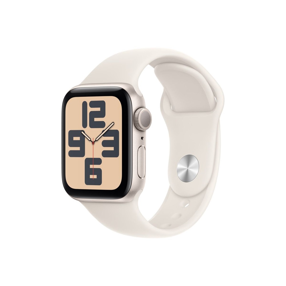 Apple Watch SE2 v3 GPS (40mm) csillagfény alumínium tok, csillagfény sportszíj (M/L) okosóra