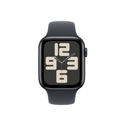 Apple Watch SE2 v3 GPS (44mm) éjfekete alumínium tok, éjfekete sportszíj (S/M) okosóra