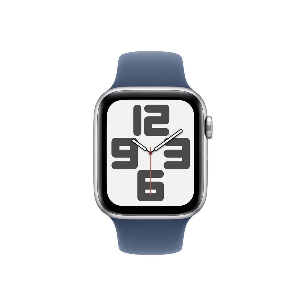 Apple Watch SE2 v3 GPS (44mm) ezüst alumínium tok, denim sportszíj (M/L) okosóra