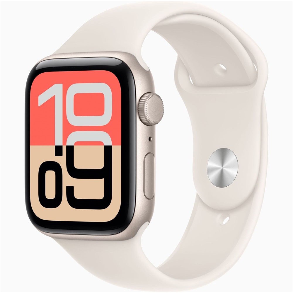 Apple Watch SE3 GPS-es (44mm) csillagfény alumínium tok, csillagfény M/L sportszíjas okosóra