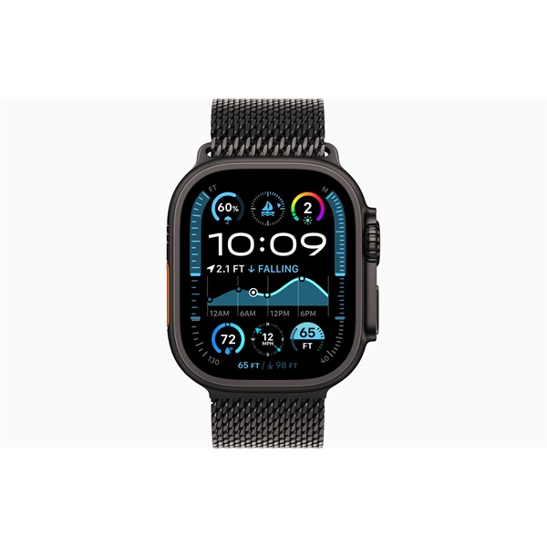 Apple Watch Ultra2 v2 Cellular (49mm) fekete titán tok, fekete Titán milánói szíj (M) okosóra