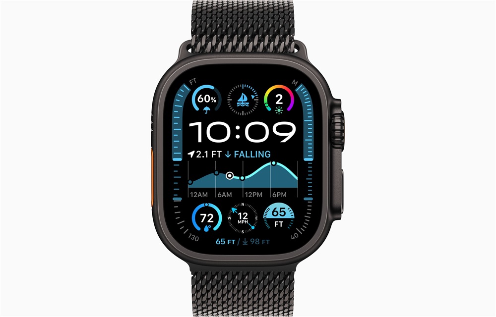 Apple Watch Ultra2 v2 Cellular (49mm) fekete titán tok, fekete Titán milánói szíj (M) okosóra