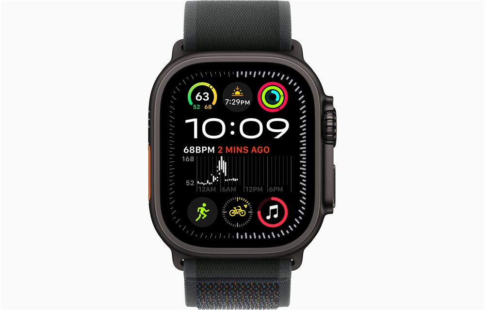 Apple Watch Ultra2 v2 Cellular (49mm) fekete titán tok, fekete terep pánt (M/L) okosóra