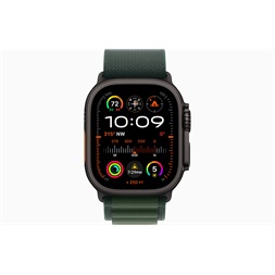 Apple Watch Ultra2 v2 Cellular (49mm) fekete titán tok, sötétzöld alpesi pánt (L) okosóra