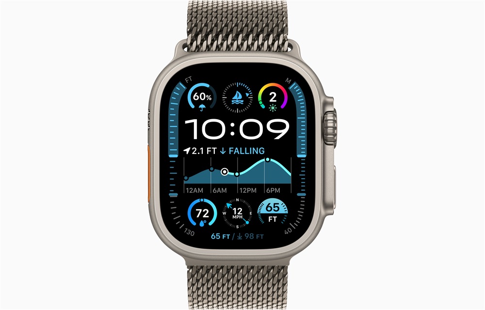 Apple Watch Ultra2 v2 Cellular (49mm) natúr titán tok, natúr Titán milánói szíj (M) okosóra