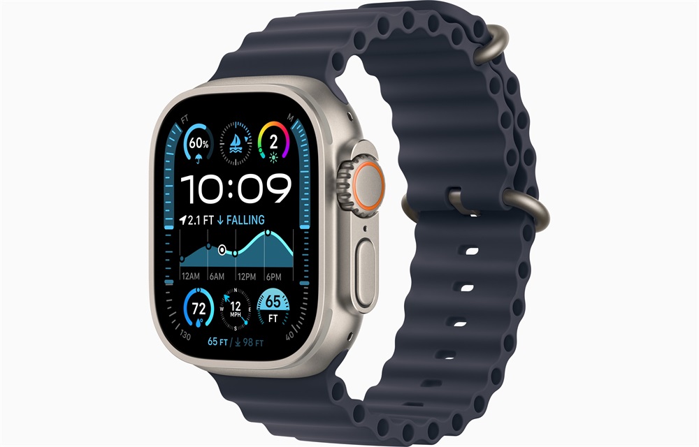 Apple Watch Ultra2 v2 Cellular (49mm) natúr titán tok, tengerészkék óceán szíj okosóra