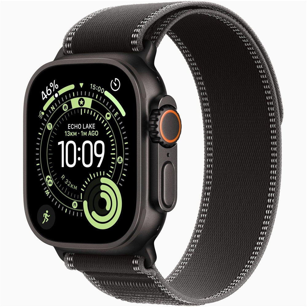 Apple Watch Ultra 3 Cellular (49mm) fekete titánium tok, fekete S/M terep pánt okosóra