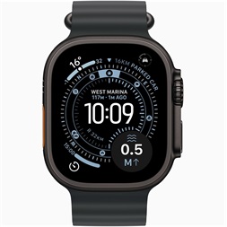 Apple Watch Ultra 3 Cellular (49mm) fekete titánium tok, fekete óceán szíjas okosóra