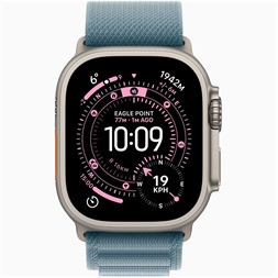 Apple Watch Ultra 3 Cellular (49mm) natúr titánium tok, világoskék M alpesi pánt okosóra