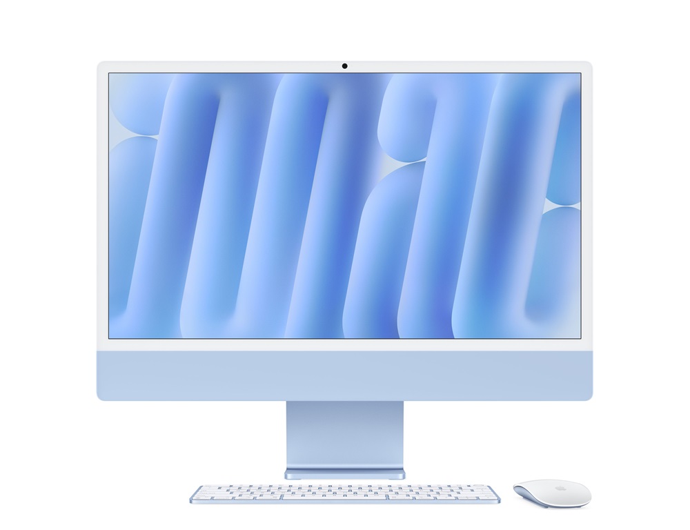 Apple iMac 24"4,5K Retina/M4 chip 10 magos CPU és GPU/24GB/512GB SSD/kék All-in-One asztali számítógép