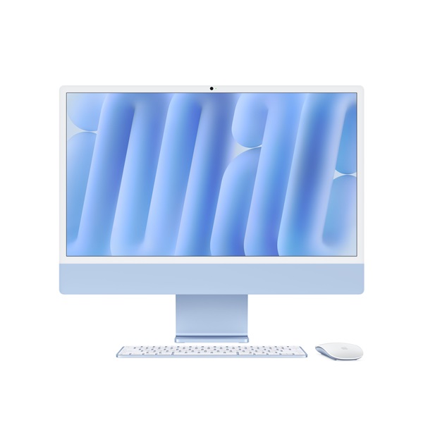 Apple iMac 24"4,5K Retina/M4 chip 8 magos CPU és GPU/16GB/256GB SSD/kék All-in-One asztali számítógép