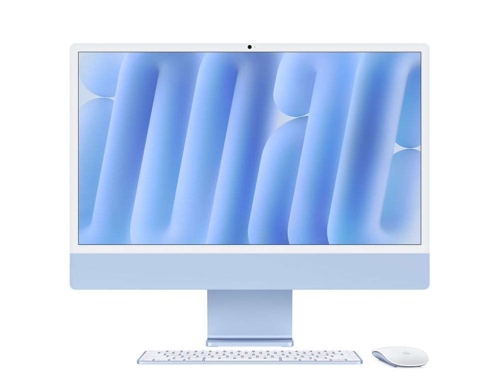 Apple iMac 24"4,5K Retina/M4 chip 8 magos CPU és GPU/16GB/256GB SSD/kék All-in-One asztali számítógép