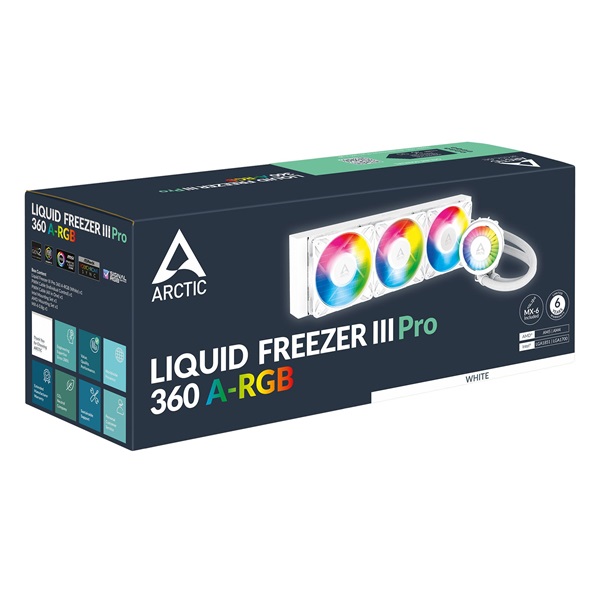 Arctic Liquid Freezer III Pro 360 A-RGB fehér vízhűtéses processzor hűtő