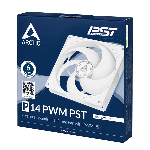Arctic P14 PWM PST 140mm fehér ventilátor