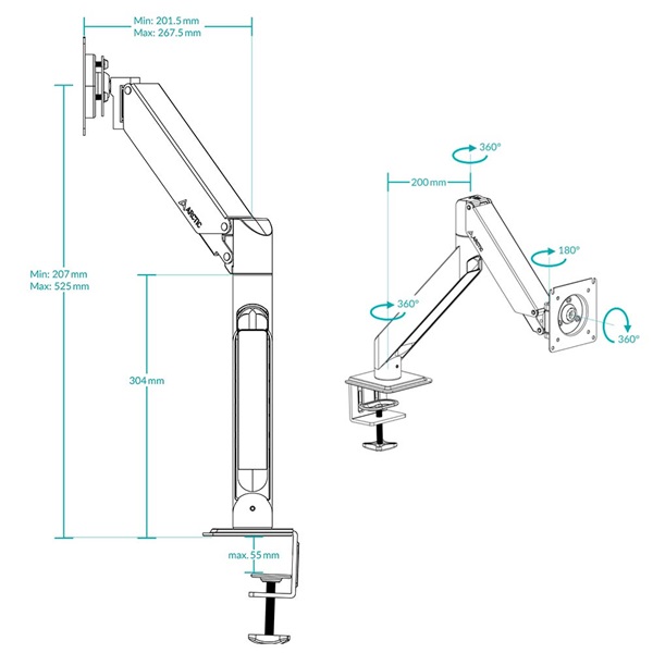 Arctic X1-3D asztali monitor konzol (Újszerű)