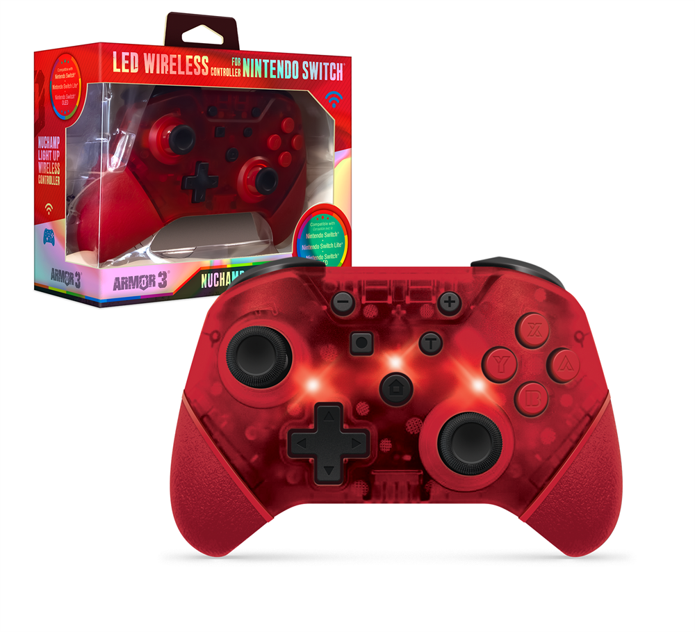 Armor3 M07467-RL NuChamp Nintendo Switch vezeték nélküli LED piros kontroller