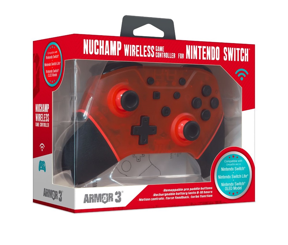 Armor3 M07467-RR NuChamp Nintendo Switch Rubin vezeték nélküli piros kontroller