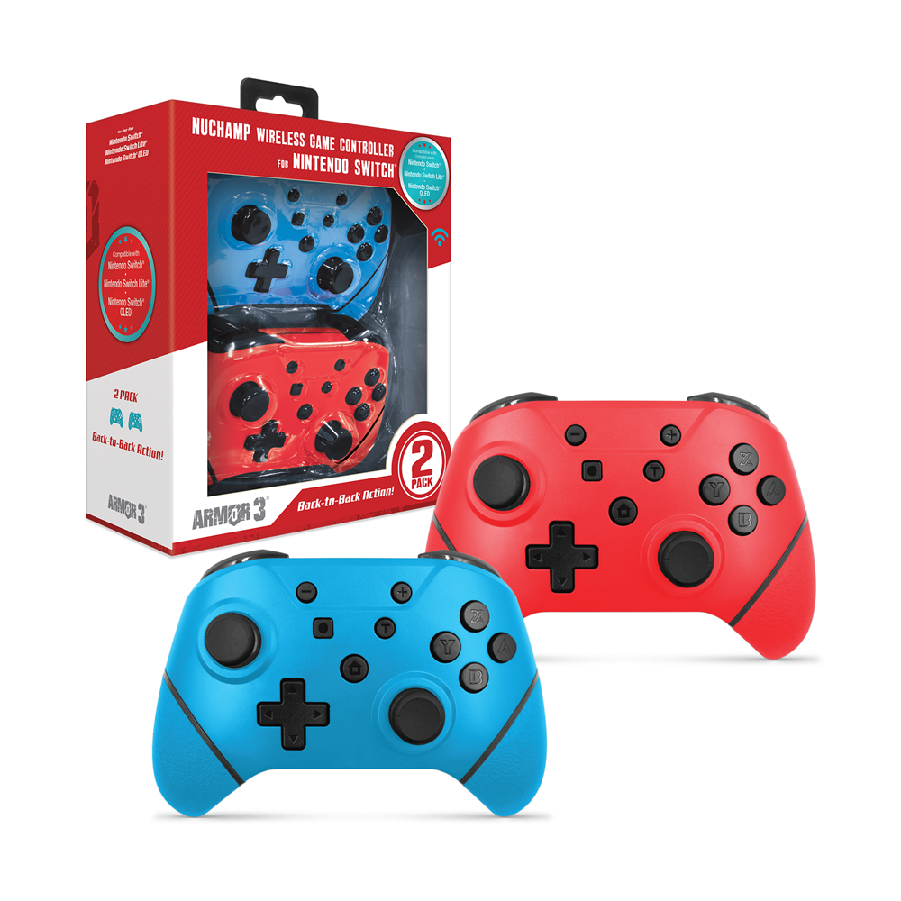 Armor3 M07467-BBRD NuChamp Nintendo Switch vezeték nélküli kék, piros kontroller csomag (2db)