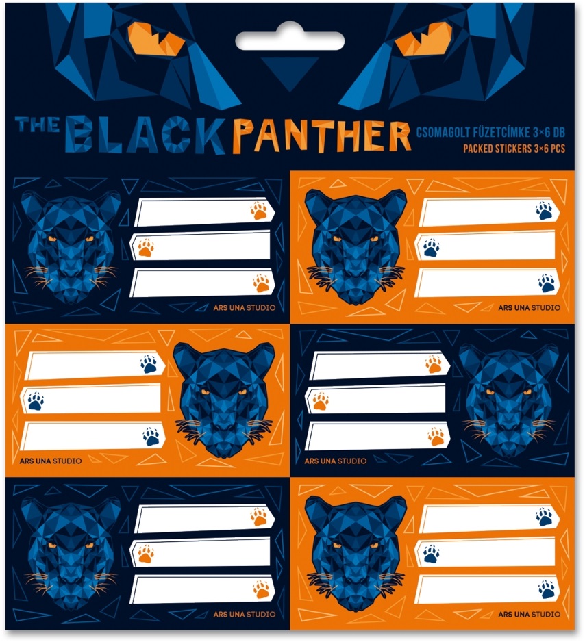 Ars Una Black Panther 3x6db füzetcímke