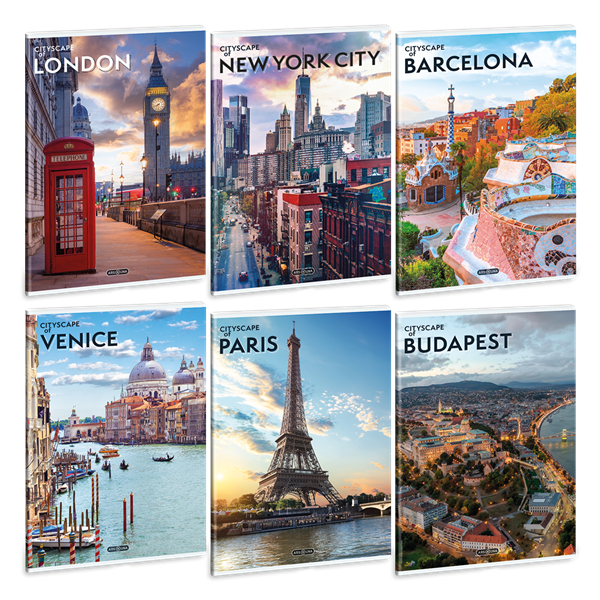 Ars Una Cityscape 25 (5482) A4 extra kapcsos vonalas füzet