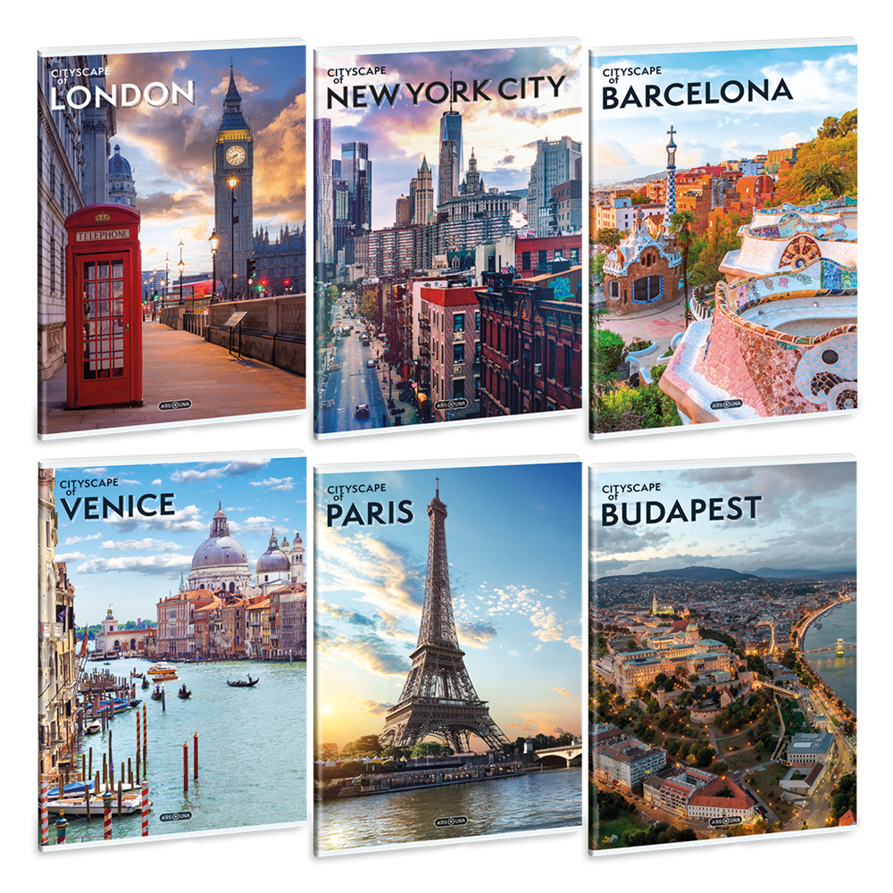 Ars Una Cityscape 25 (5482) A4 extra kapcsos vonalas füzet