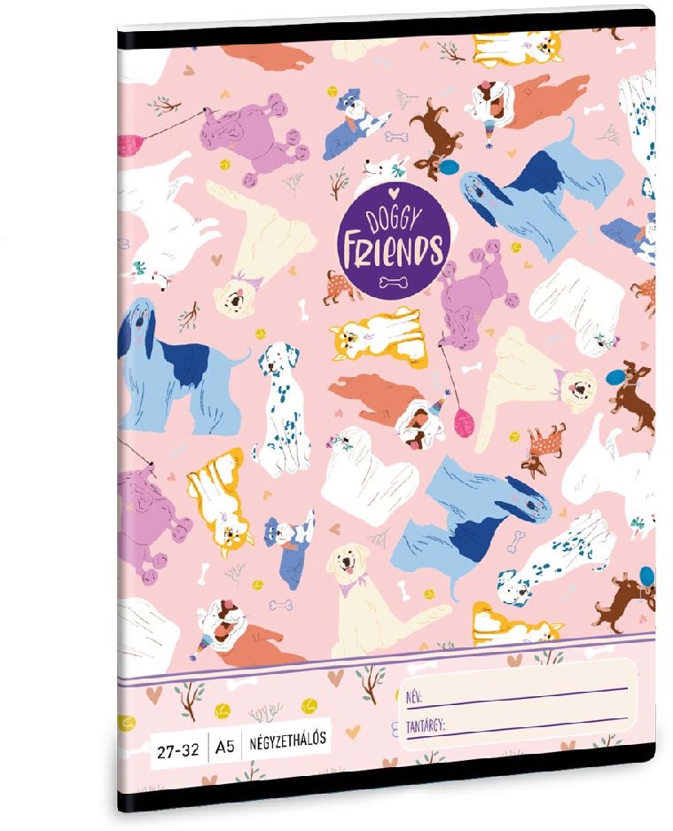 Ars Una Doggy Friends 23 5268 A5 27-32 kockás füzet