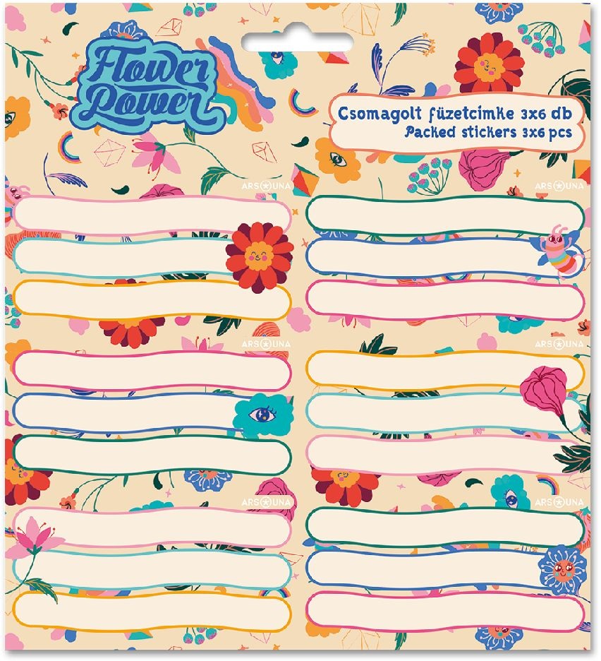 Ars Una Flower Power 23 5260 3x6db füzetcímke
