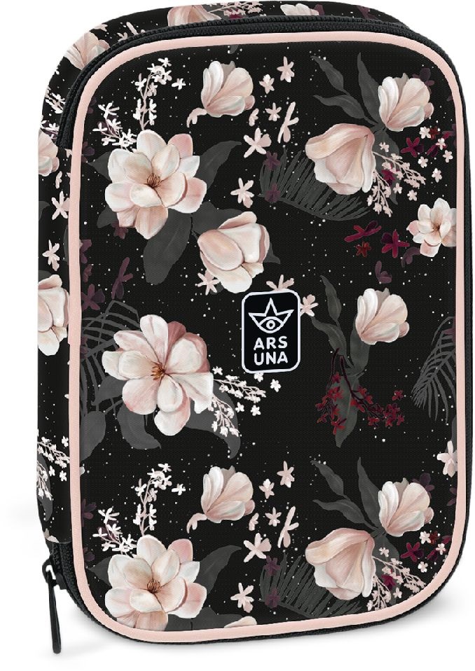 Ars Una Flowery Black 24 (5374) többszintes tolltartó