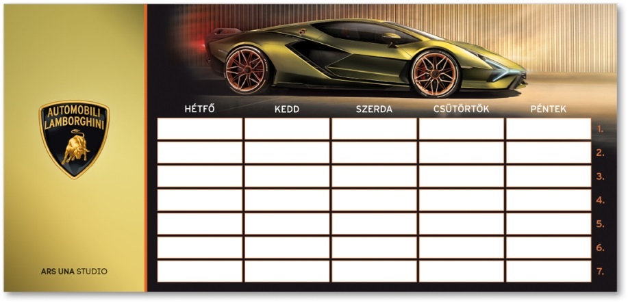 Ars Una Lamborghini 1 lapos órarend