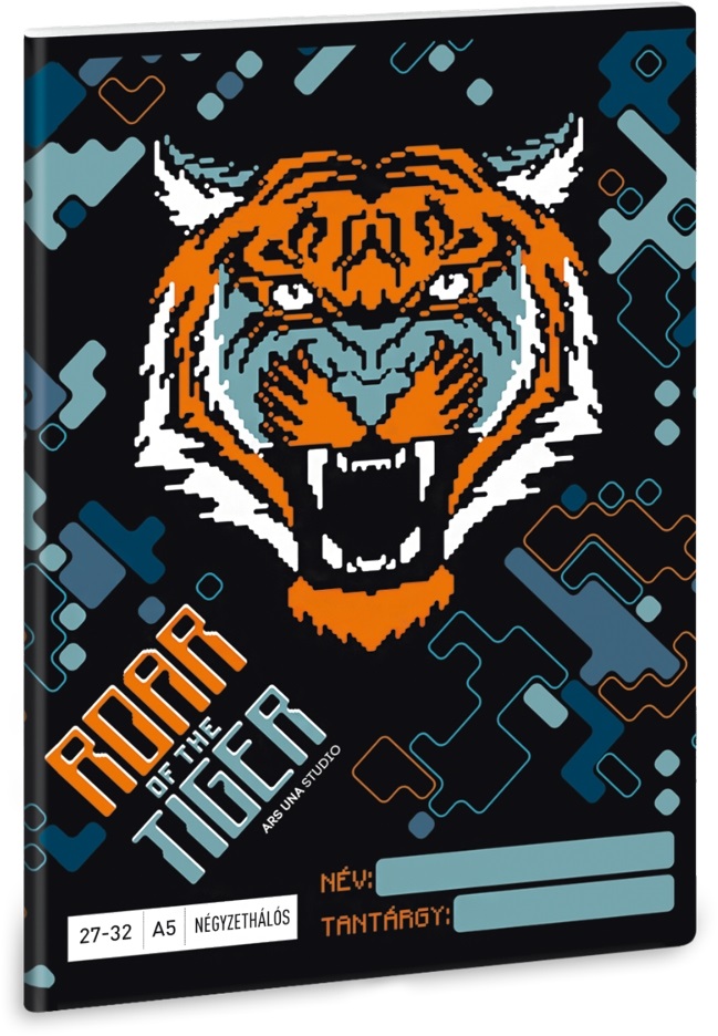 Ars Una Roar of the Tiger A5 27-32 kockás füzet