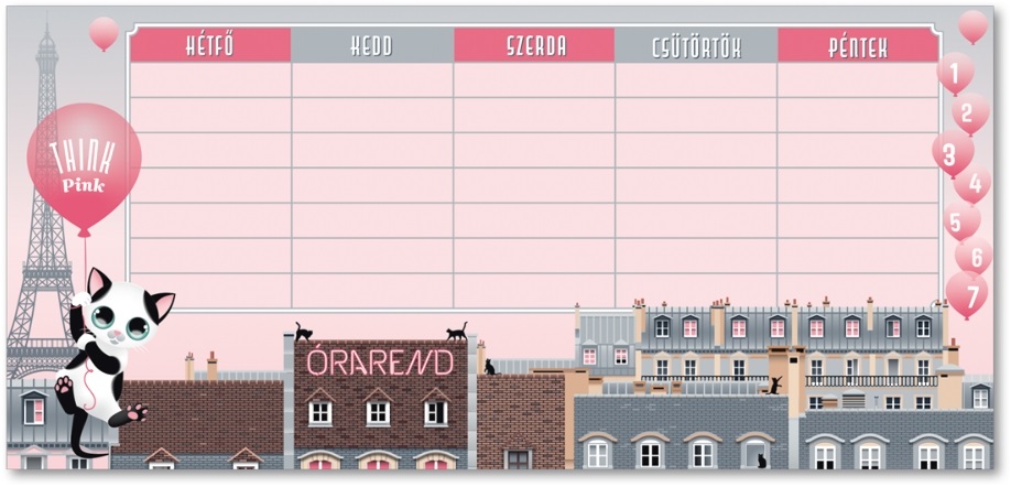 Ars Una Think-Pink 1 lapos órarend