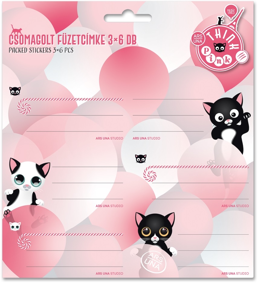 Ars Una Think-Pink 3x6db füzetcímke