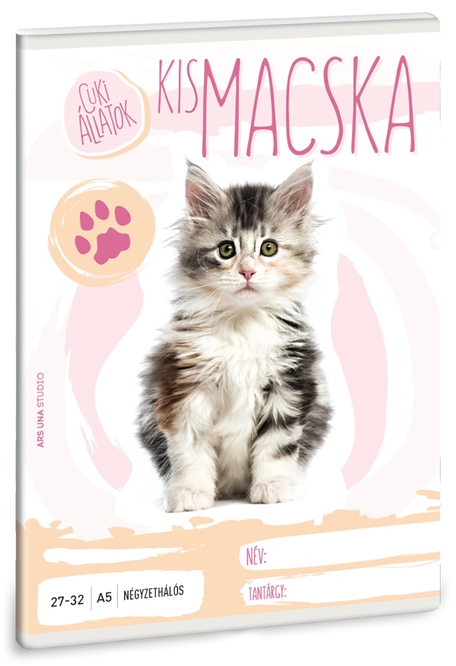 Ars Una cuki macska A5 27-32 kockás füzet
