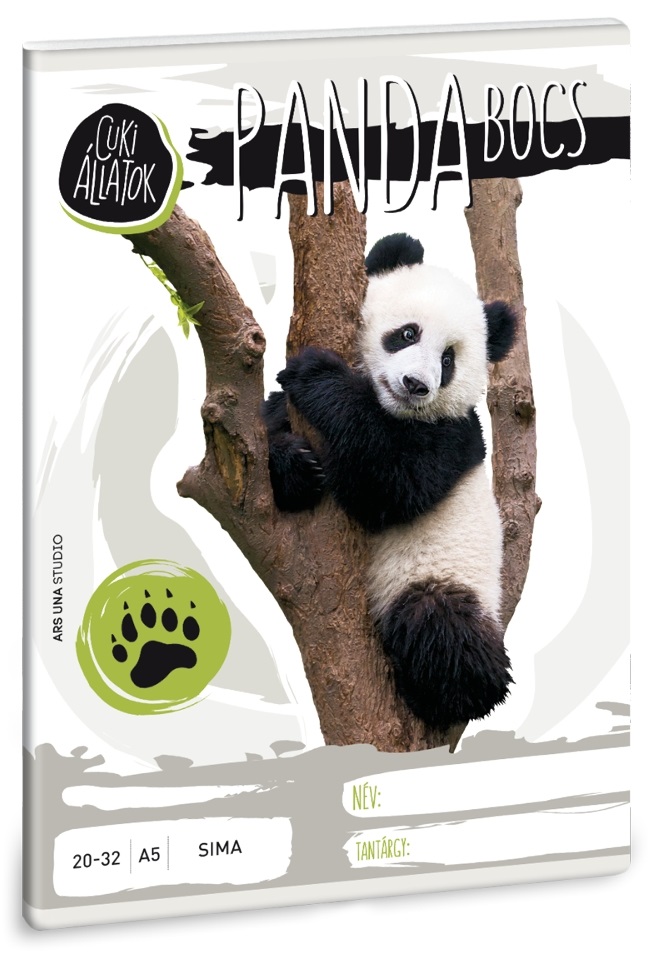 Ars Una cuki panda A5 20-32 sima füzet