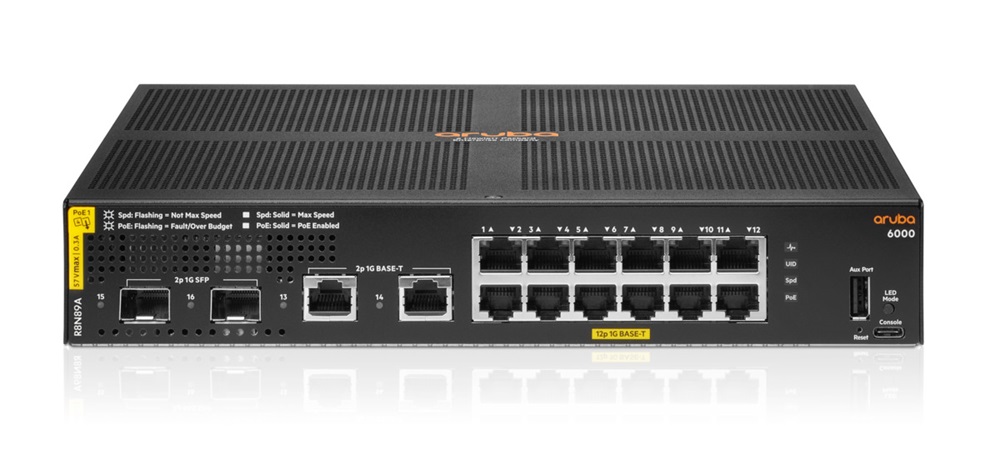 Aruba 6000 12G CL4 2SFP PoE Switch