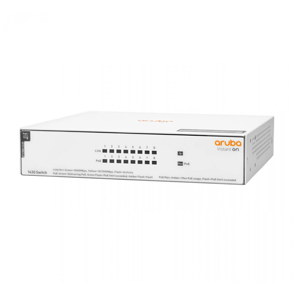 Aruba Instant On R8R46A 1430 8x GbE LAN PoE port (64W) nem menedzselhető PoE switch