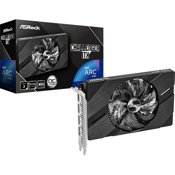 Asrock Arc A380 Challenger ITX OC 6GB GDDR6 96-bit grafikus kártya