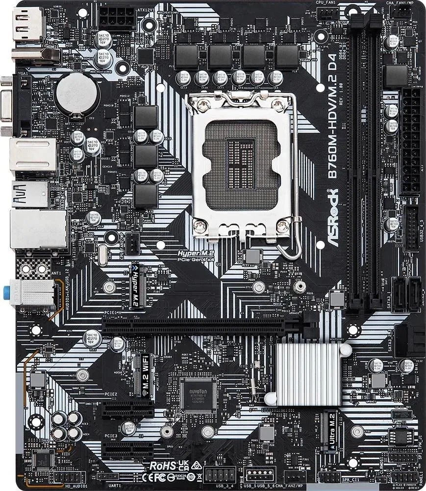 Asrock B760M-HDV/M.2 D4 desktop alaplap microATX