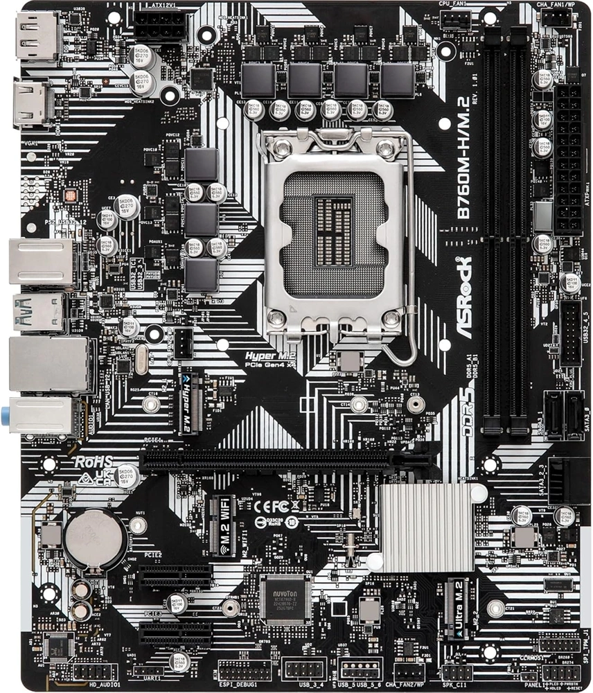 Asrock B760M-H/M.2 Intel B760 LGA1700 mATX alaplap