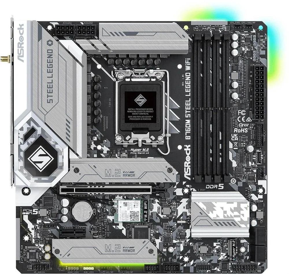 Asrock B760M STEEL LEGEND WIFI desktop alaplap microATX
