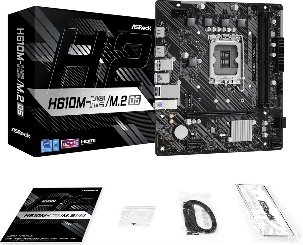 Asrock H610M-H2/M.2 D5 Intel H610 LGA1700 mATX alaplap