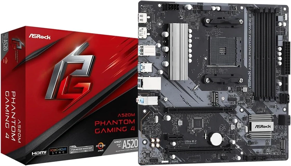 Asrock PHANTOM GAMING 4 AMD A520M AM4 mATX alaplap