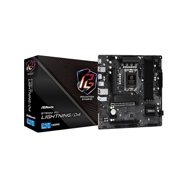 Asrock Phantom Gaming Lightning D4 B760M LGA1700 mATX alaplap