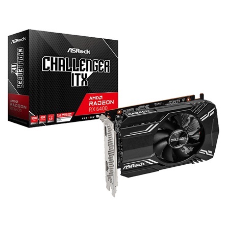 Asrock Radeon RX 6400 Challenger ITX 4GB GDDR6 64-bit low profile grafikus kártya