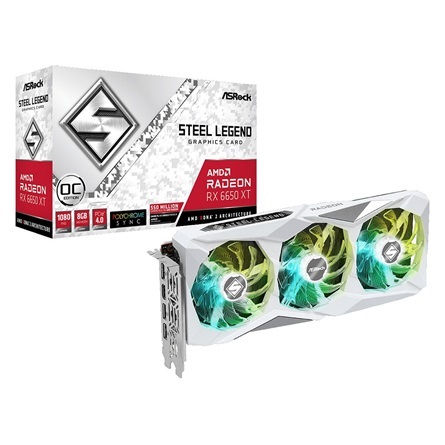 Asrock Radeon RX 6650 XT Steel Legend OC 8GB GDDR6 128-bit grafikus kártya